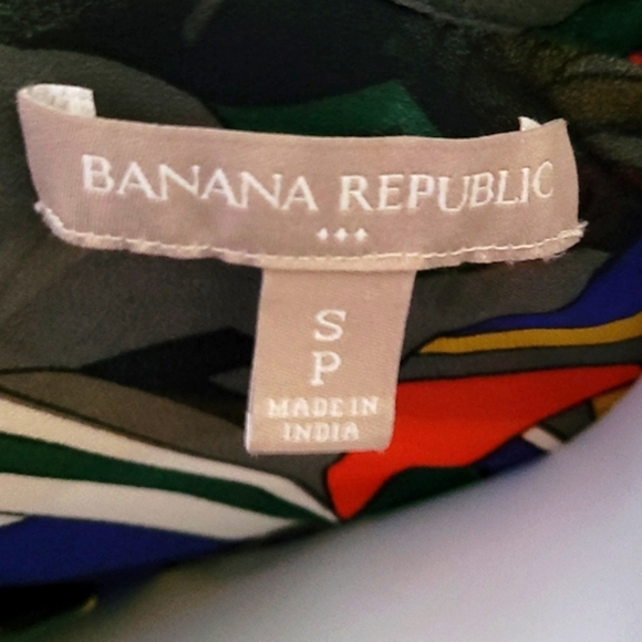 Banana Republic Sheer Colorful Print Blouse S - Picture 6 of 6